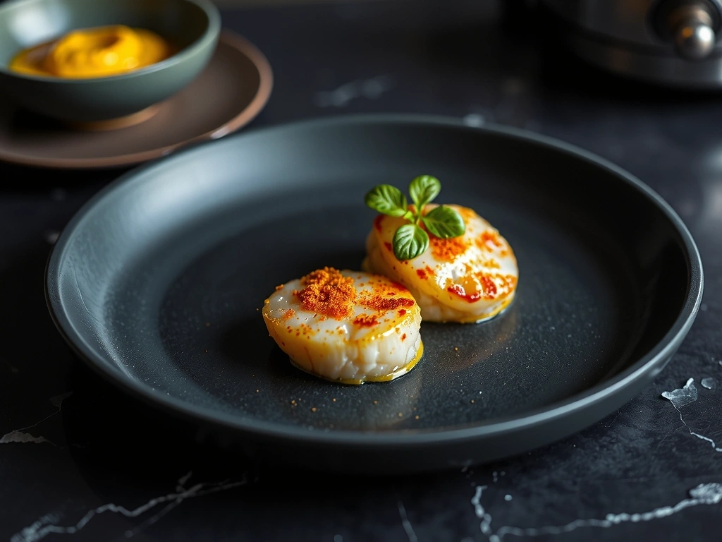 Vieiras con Espuma de Azafrán